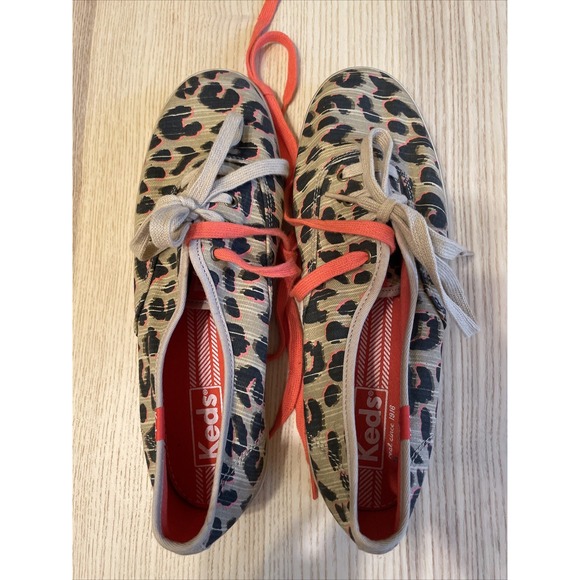 Women's Keds Champion Canvas Cheetah Print Shoes‎ Brown Size 8.5 - Picture 1 of 8